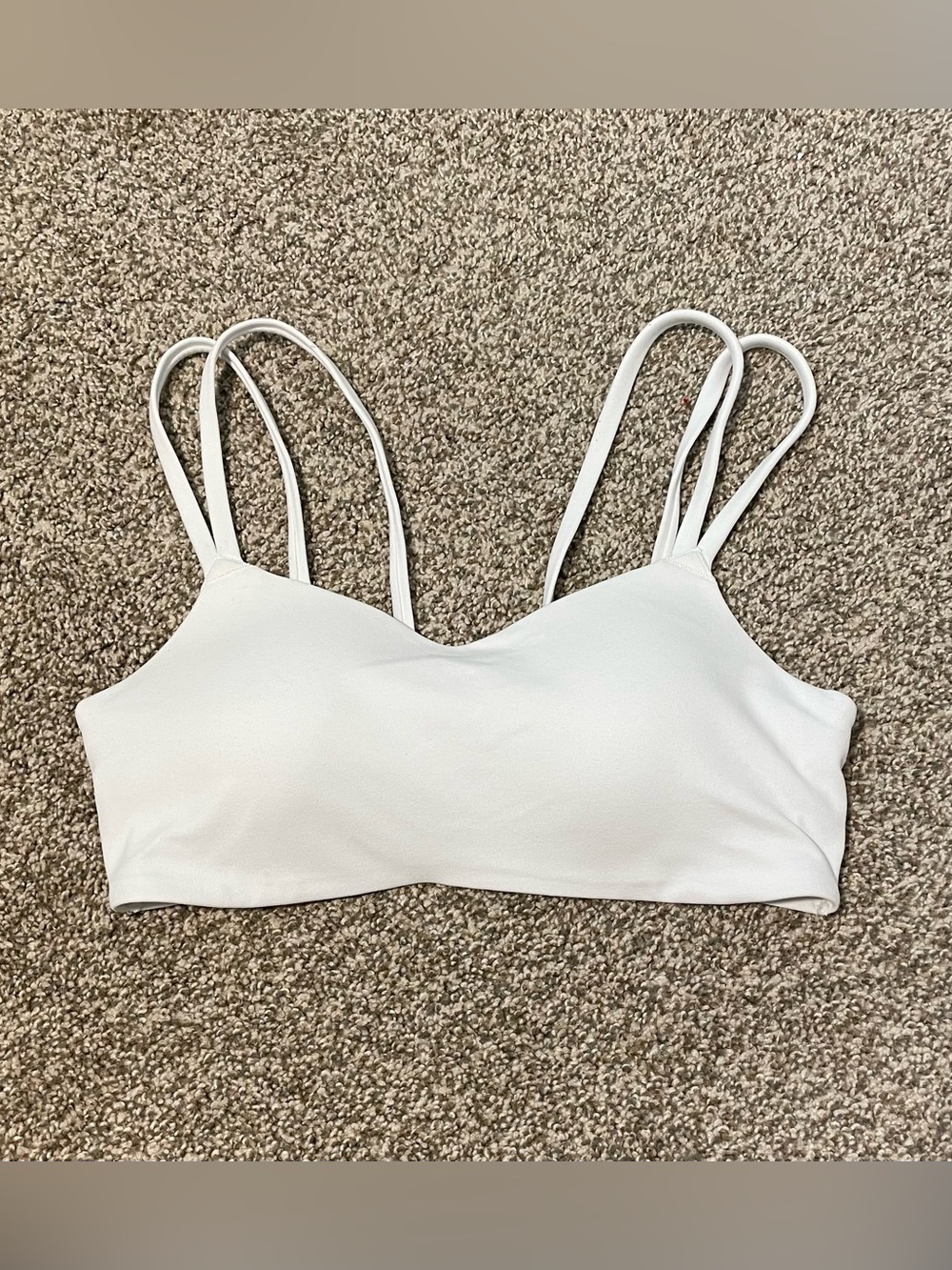 Nike White Zenvy Dri-Fit Strappy Double Thin Strap Sports Bra Bralette